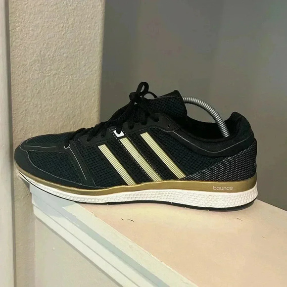 Adidas Mana RC Bounce Mens Size 10.5 Black&Gold Running Athletic Shoes AQ5444 - Picture 4 of 10